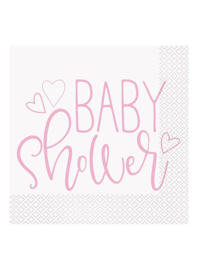 يونيك طقم مناديل مائدة بتصميم قلوب مكون من 16 قطعة 33سم