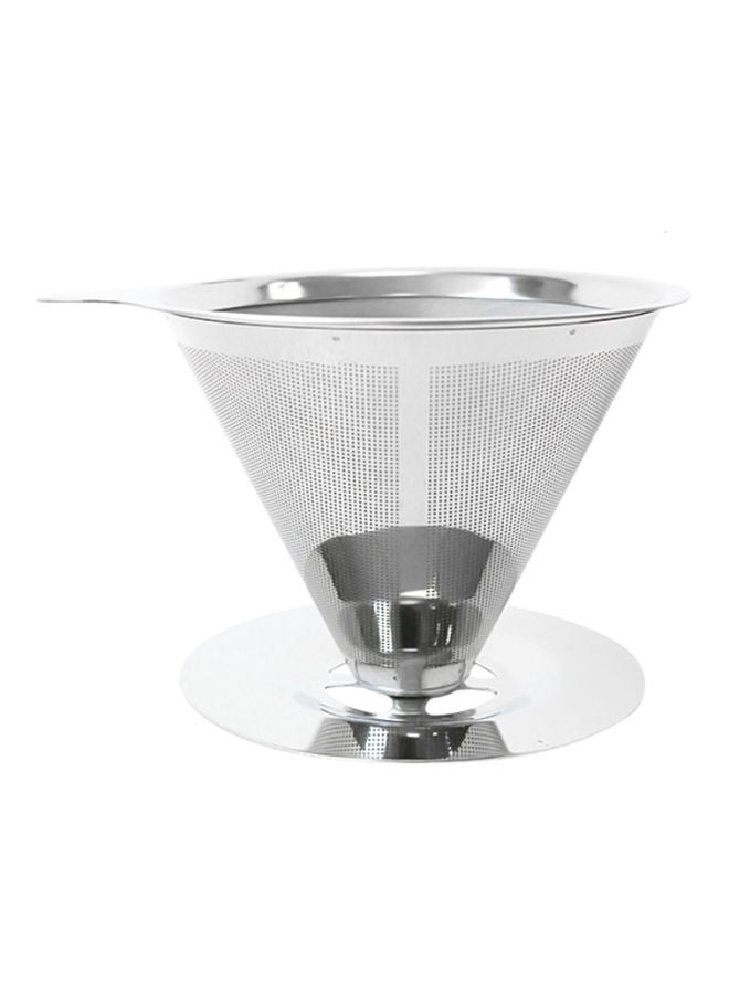 Stainless Steel Coffee Filter With Cup Stand Silver 13x7x10cm - Image 1