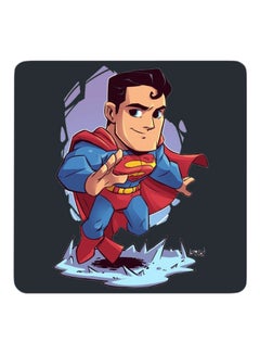 Superman Printed Coaster Black/Red/Blue 9x9cm