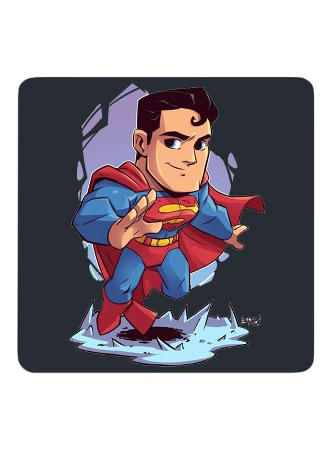 Generic - Superman Printed Coaster Black/Red/Blue 9x9cm - Image 1