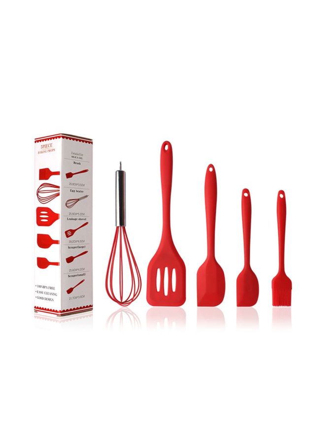 5-Piece Cooking Utensil Set Red - Image 4