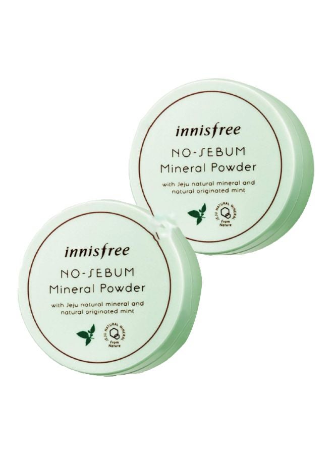 إنِّسفري مجموعة بودرة وجه معدنية للتحكم في إفراز الدهون مكونة من قطعتين شفاف