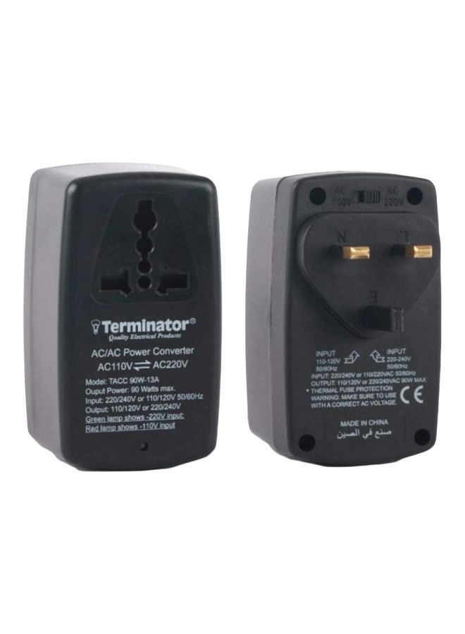 Terminator AC to AC Dual Voltage Power Converter 90W Black  - Image 1