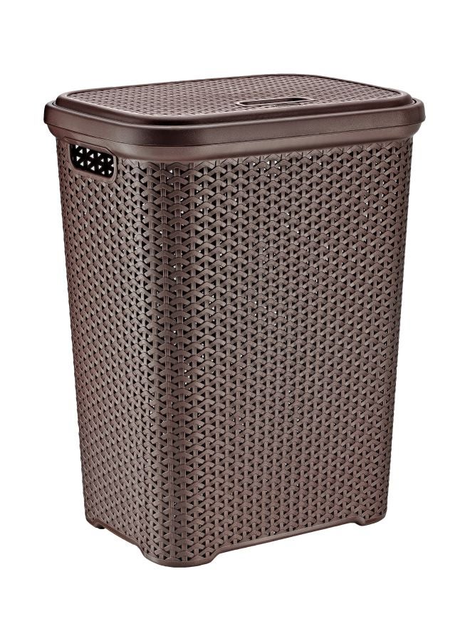 هوبي لايف سلة غسيل بتصميم الراتان شوكولاتة 55لترات