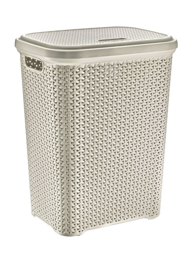 Hobby Life - Rattan Design Laundry Hamper Basket Ivory 55Liters - Image 1