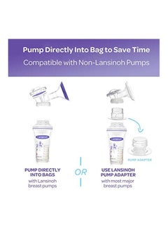 Lansinoh 50-Piece Milk Storage Bag With Pump Adapters  - Image 3