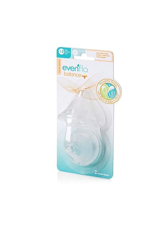 Evenflo Feeding 2-Piece Nutrition Balancing Nipple (3 Months+) - Image 2
