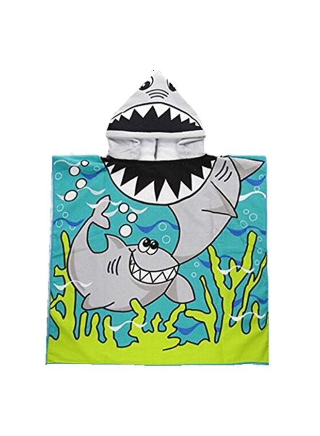 Hepix Shark Printed Poncho Towel With Hood  - Image 1