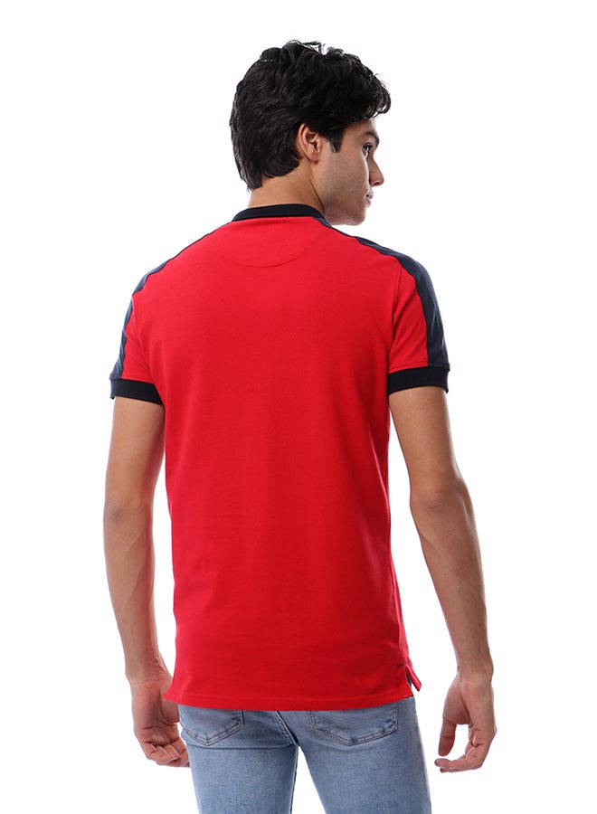 TOP KAPI Front Stitched Buttoned Shirt Red  - Image 2
