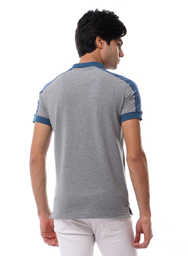 TOP KAPI Front Stitched Buttoned Shirt Light Grey  - Image 2