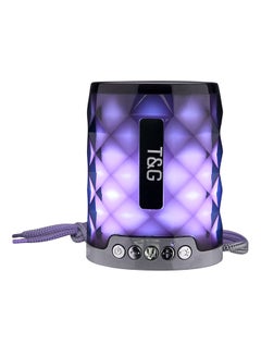 T&G Mini Portable Wireless Bluetooth Speaker With Colorful Lights Grey 