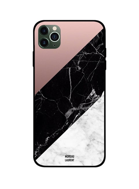 Protective Case Cover For Apple iPhone 11 Pro Max White Black Marble Top Is Plain Pattern