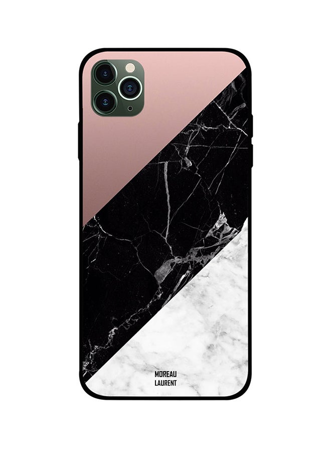 Protective Case Cover For Apple iPhone 11 Pro Max White Black Marble Top Is Plain Pattern