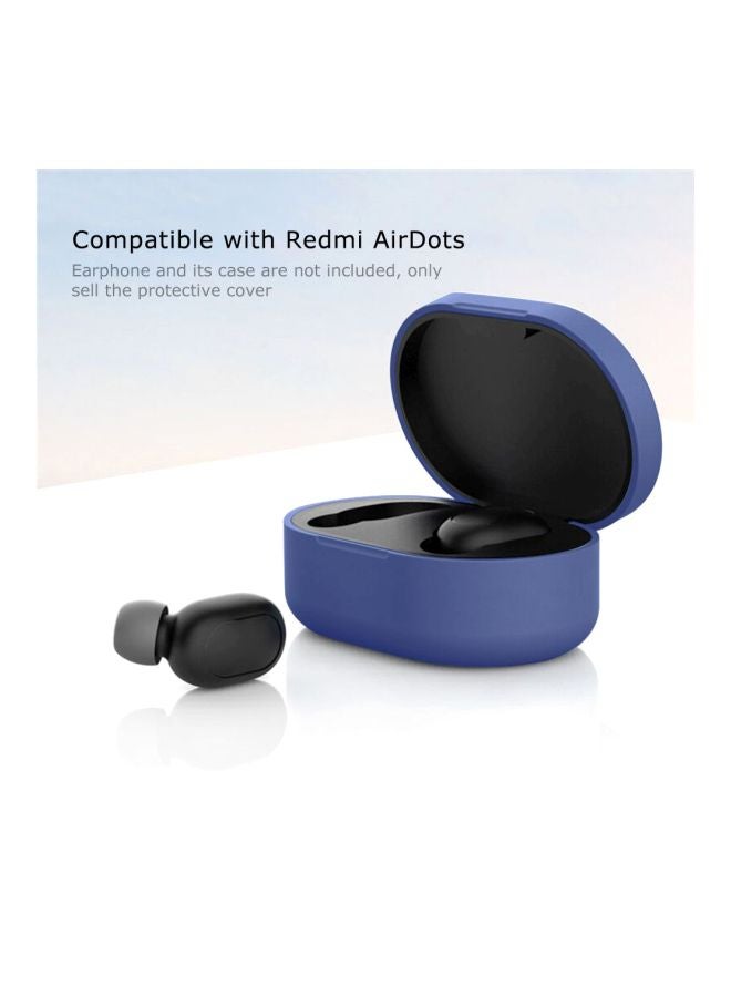 Protective Case Cover With Charging Dock For Xiaomi Redmi AirDots Dark Blue - Image 2