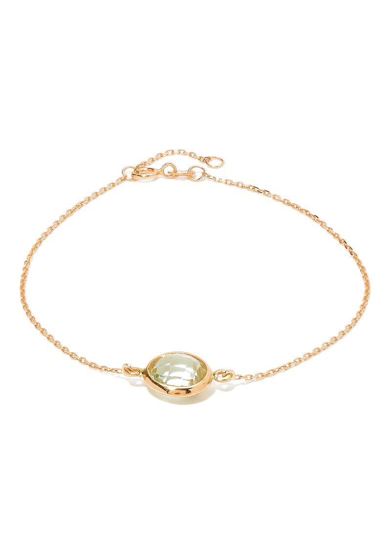 Capri Gold 18 Karat Rose Gold Green Amethyst Single Stone Bracelet  - Image 1