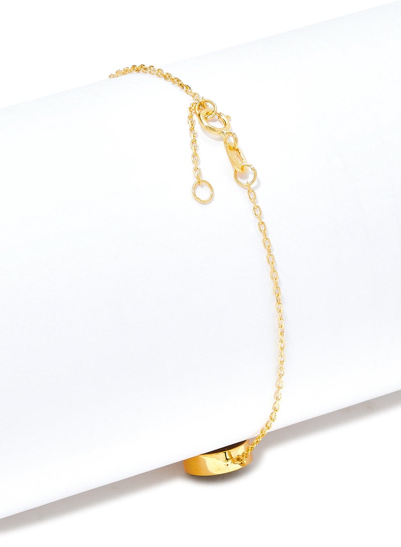 Capri Gold 18 Karat Gold Tiger Eye And Pearl Two Stone Bracelet - Image 3