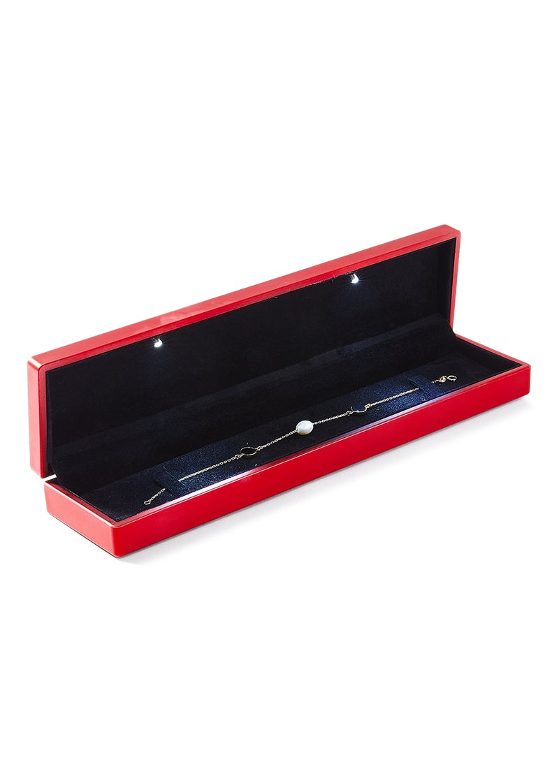 Capri Gold - 18 Karat Gold Black Onyx And Pearl Three Stone Bracelet - Image 1