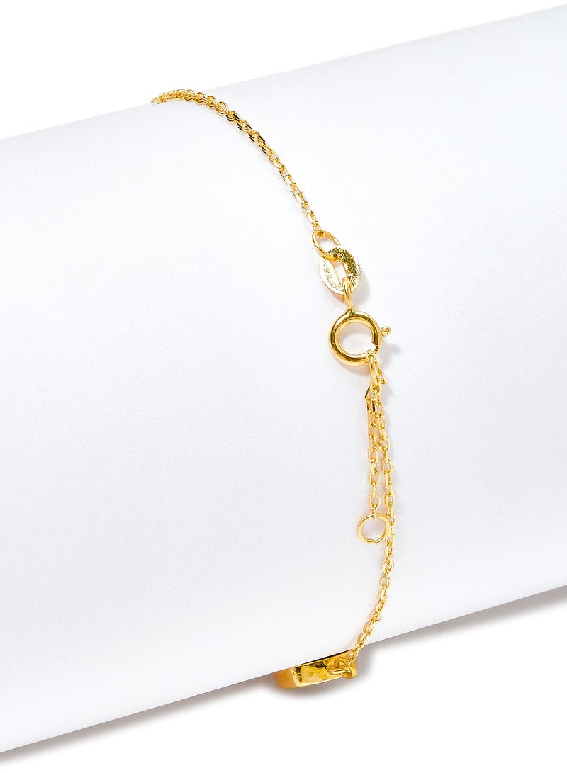 Capri Gold - 18 Karat Gold Black Onyx And Pearl Three Stone Bracelet - Image 1