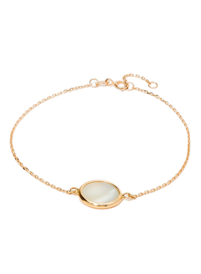 Capri Gold 18 Karat Rose Gold Mother Of Pearl Single Stone Bracelet - Image 1