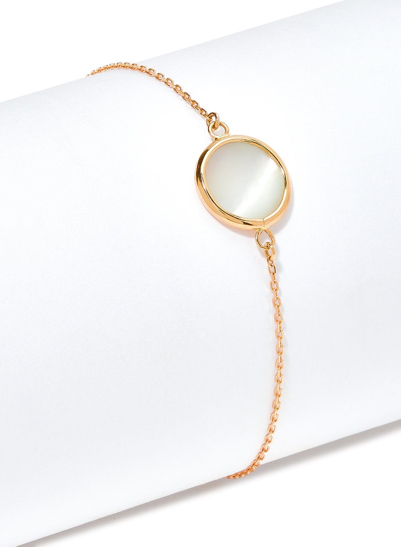Capri Gold 18 Karat Rose Gold Mother Of Pearl Single Stone Bracelet - Image 2