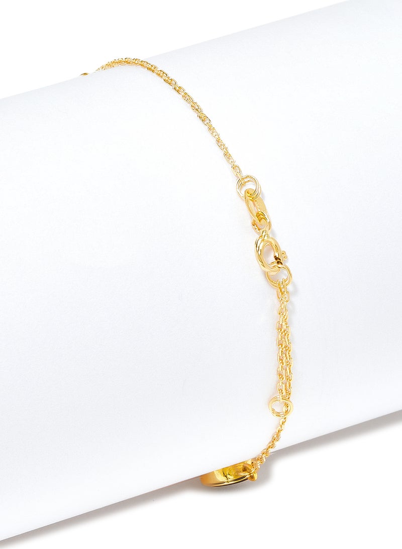 Capri Gold 18 Karat Gold Black Onyx And Pearl Three Stone Bracelet - Image 3