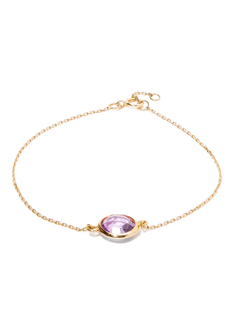 Capri Gold 18 Karat Rose Gold Amethyst Single Stone Bracelet  - Image 1