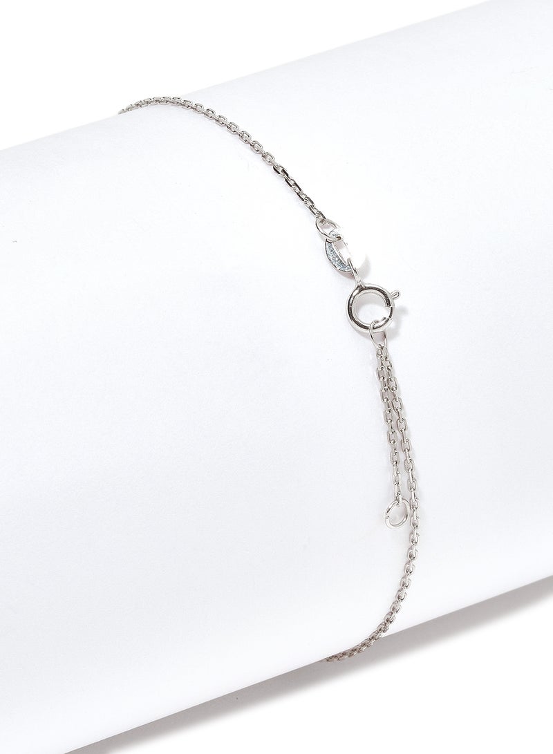 Capri Gold 18 Karat White Gold Green Onyx Single Stone Bracelet - Image 3