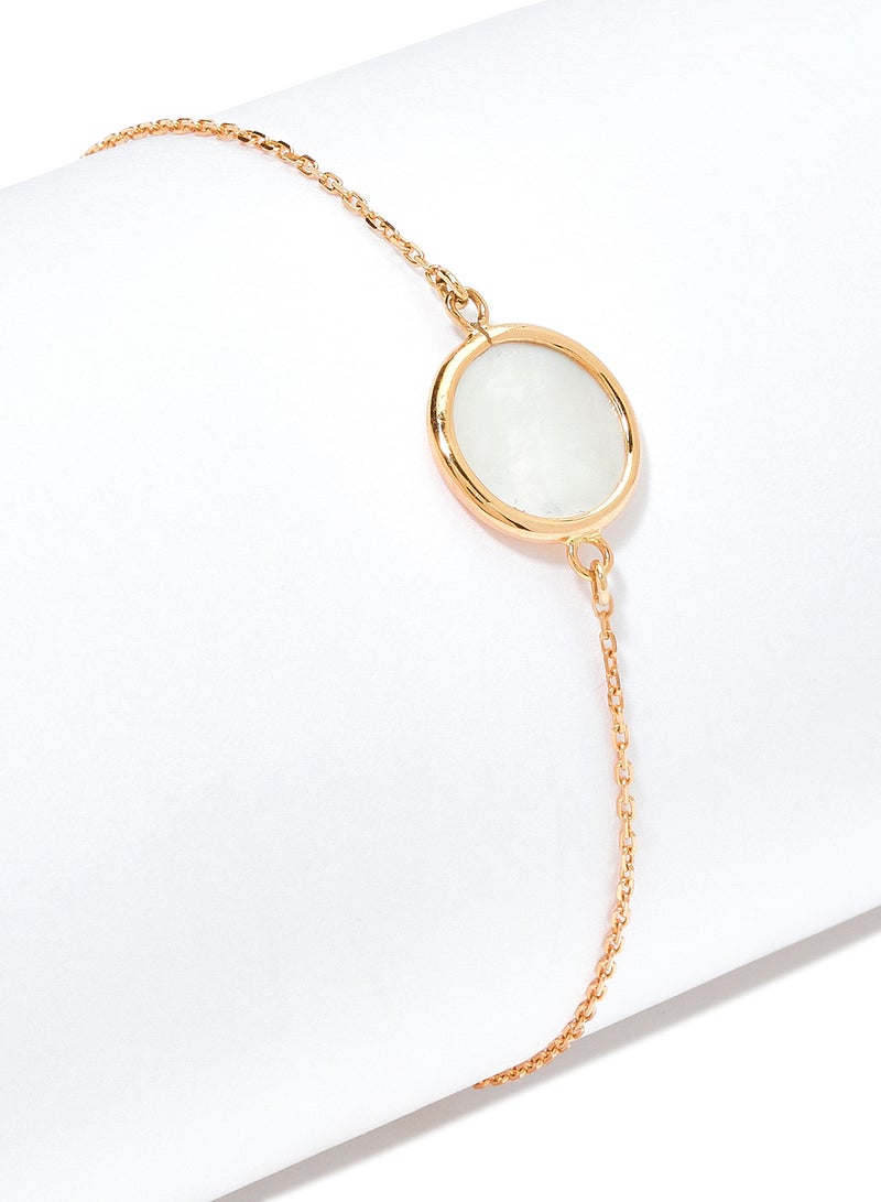 Capri Gold 18 Karat Rose Gold Mother Of Pearl Single Stone Bracelet - Image 2
