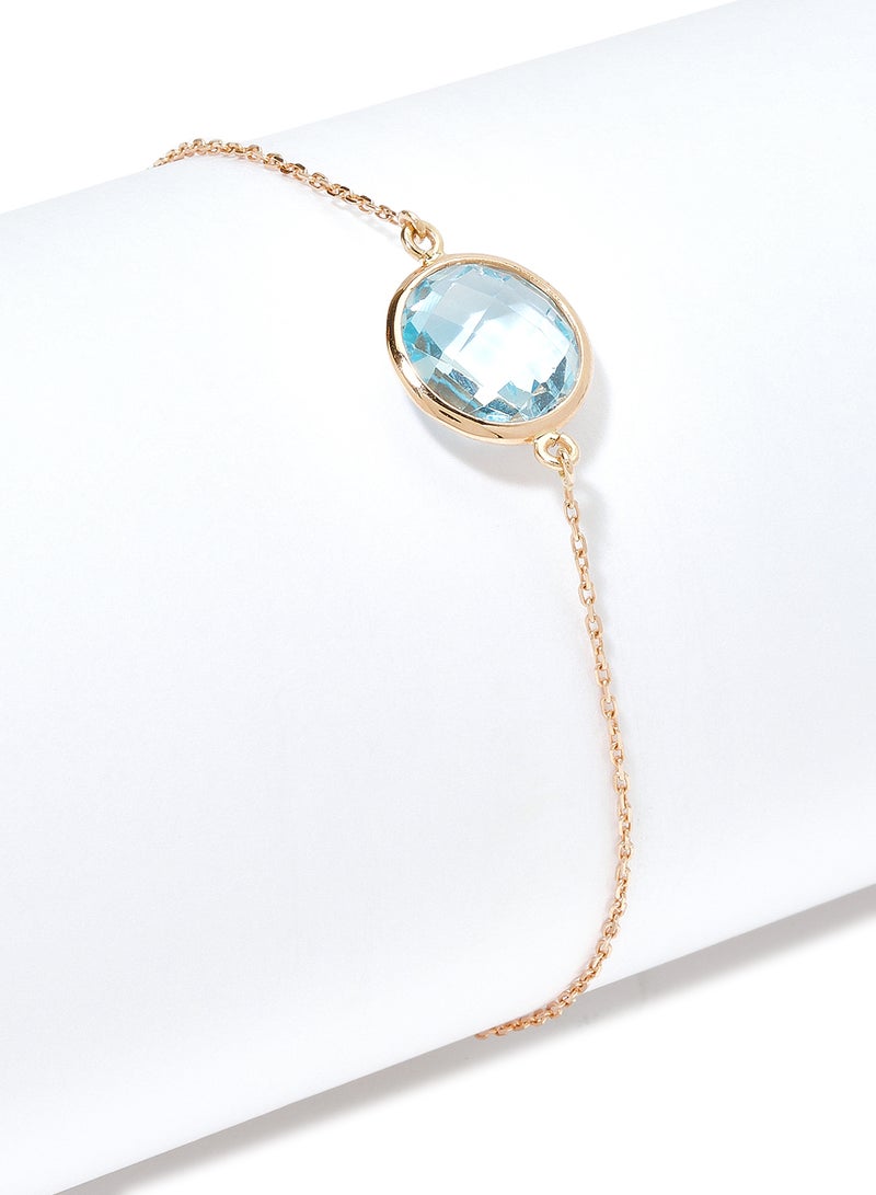 18 Karat Rose Gold Blue Topaz Single Stone Bracelet - v1573564760/N31968134A_2