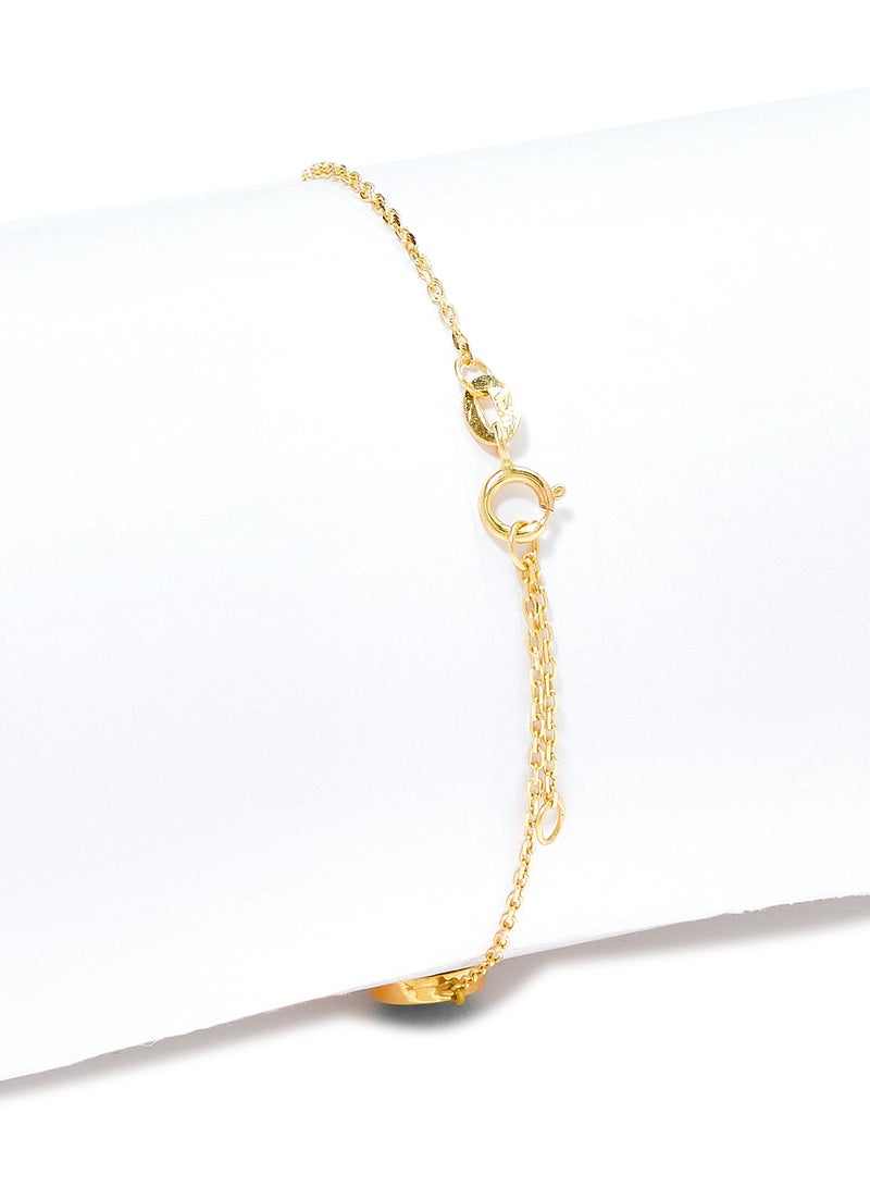 Capri Gold - 18 Karat Gold Malachite And Pearl Three Stone Bracelet - Image 1