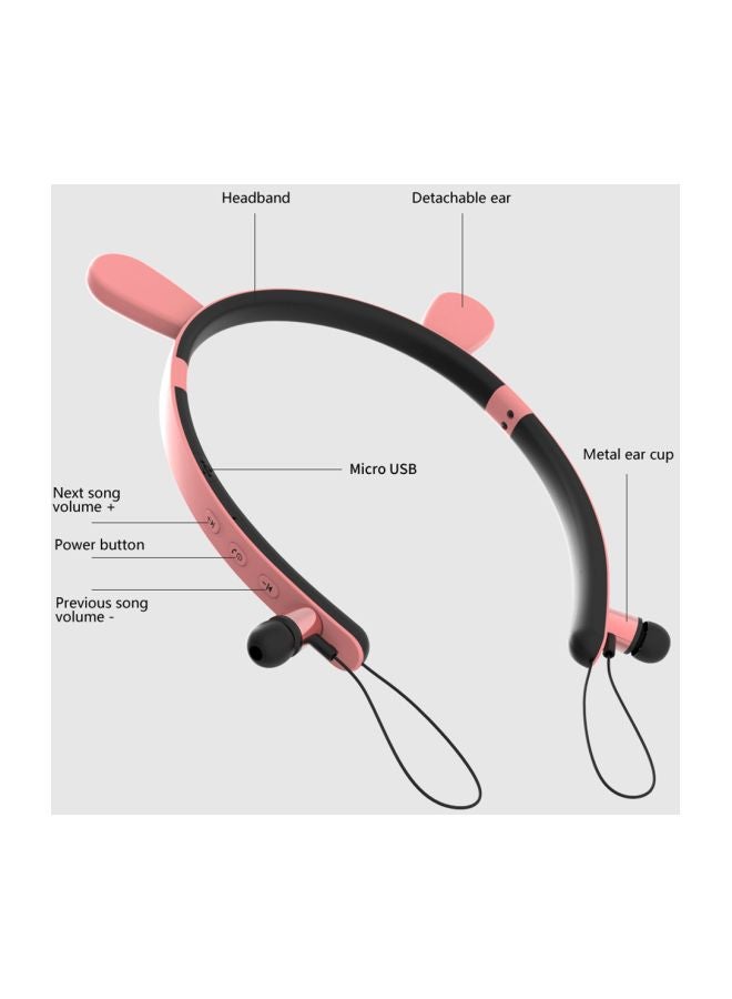 ZW-29 Bluetooth In-Ear Headset With Mic Pink/Black  - Image 2