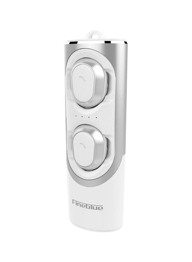 Fineblue - XS Bluetooth In-Ear Earphones With Mic White/Silver - Image 1