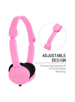 Kubite T-111 Over-Ear Headphones With Mic Pink/Black  - Image 2