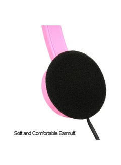 Kubite T-111 Over-Ear Headphones With Mic Pink/Black  - Image 4