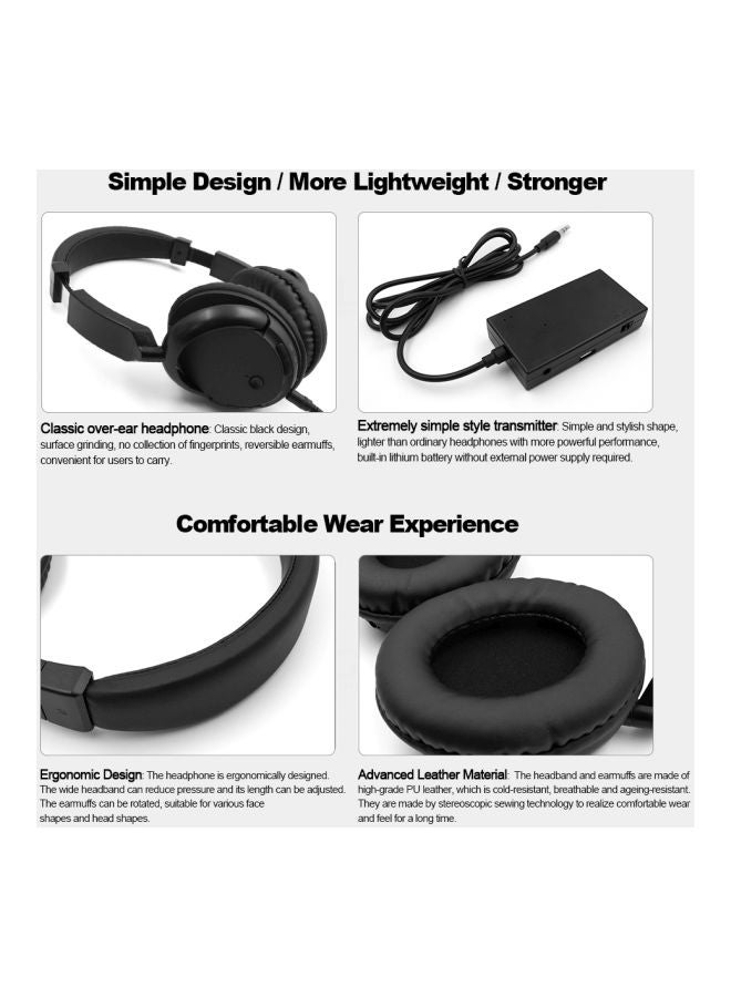 Wired Over-Ear Headphones With Mic Black - Image 5