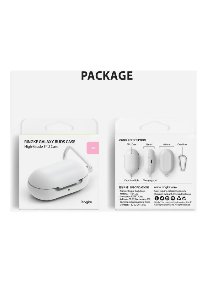 Ringke Protective Case Cover For Galaxy Buds (2019) With Carabiner Pink - Image 2