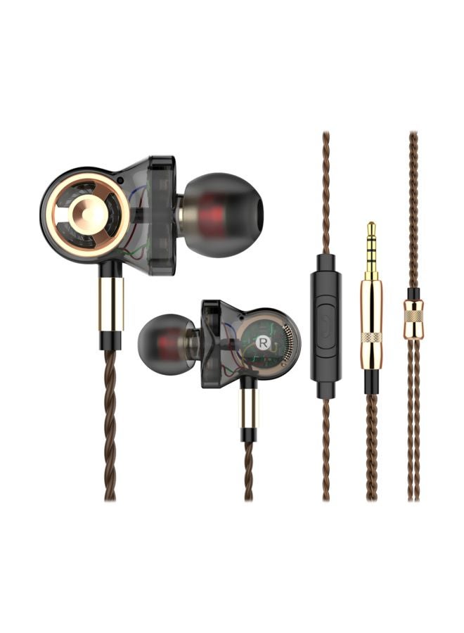QKZ Wired In-Ear Headphones With Mic Black/Silver  - Image 1
