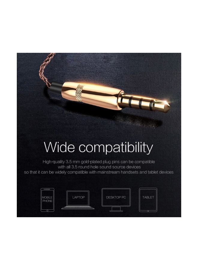 QKZ Wired In-Ear Headphones With Mic Blue/Black  - Image 3