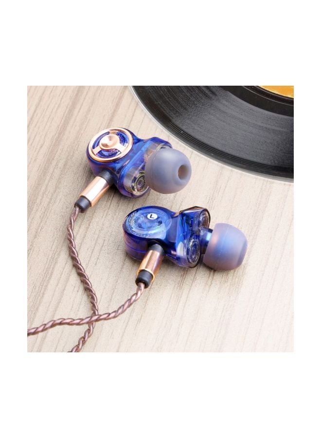 QKZ Wired In-Ear Headphones With Mic Blue/Black  - Image 5