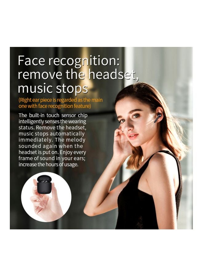 بلوديو سماعة أذن داخلية بلوتوث مع مايكروفون وصندوق للشحن أسود - Image 5