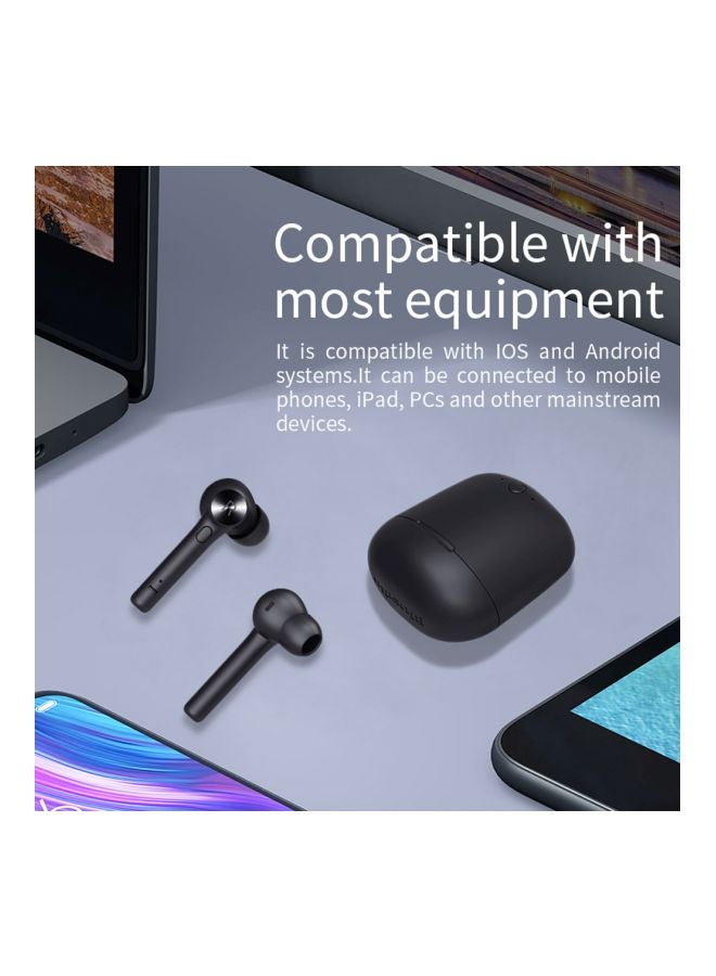 بلوديو سماعة أذن داخلية بلوتوث مع مايكروفون وصندوق للشحن أسود - Image 2