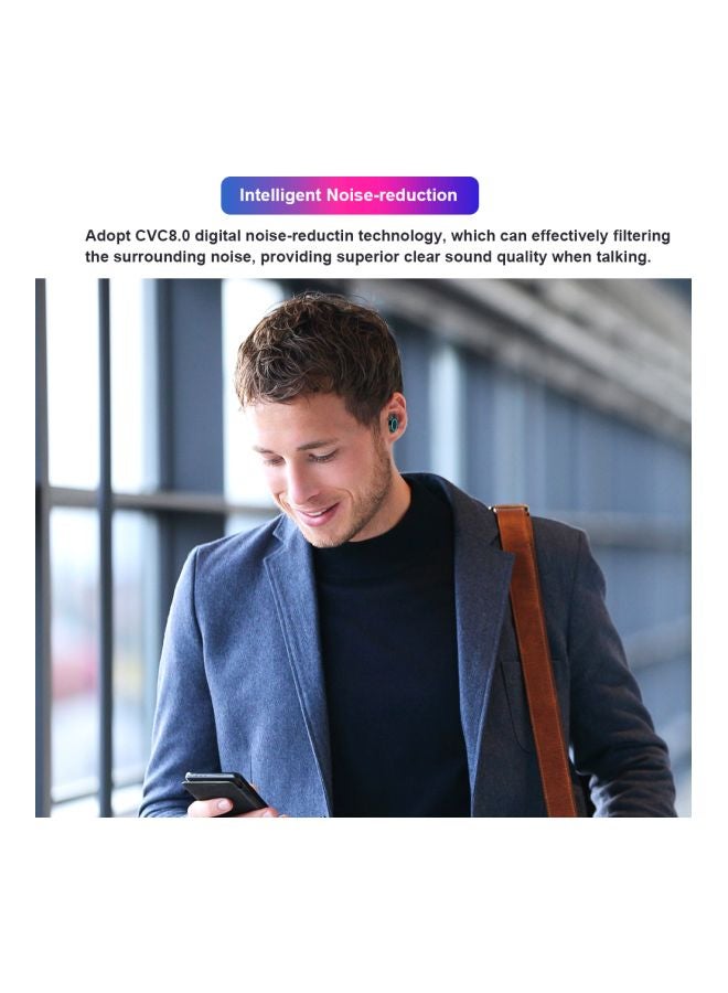 سماعات أذن X6 داخلية لاسلكية مزودة بميكروفون وعلبة شحن الأسود / الأزرق - Image 4