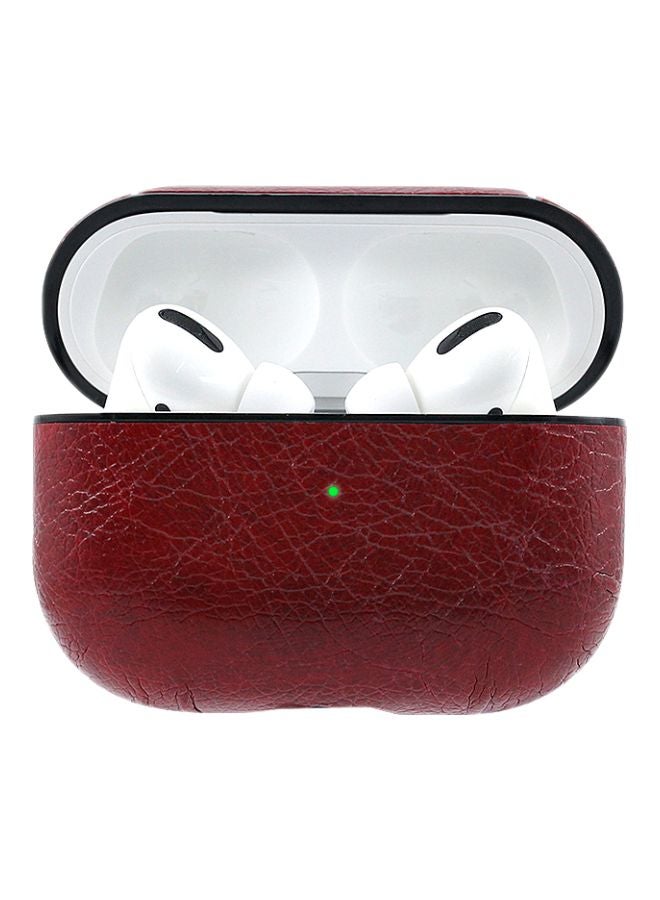 TOEON - Leather Case Cove For Apple AirPods Pro Red - Image 1