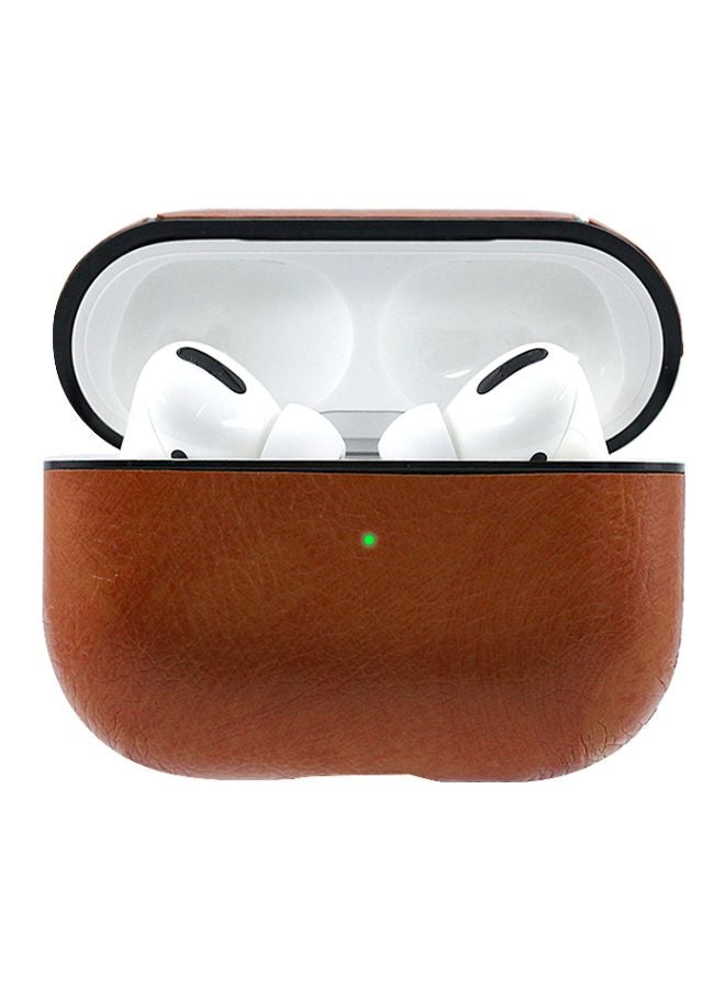 TOEON - Leather Case Cove For Apple AirPods Pro Brown - Image 1