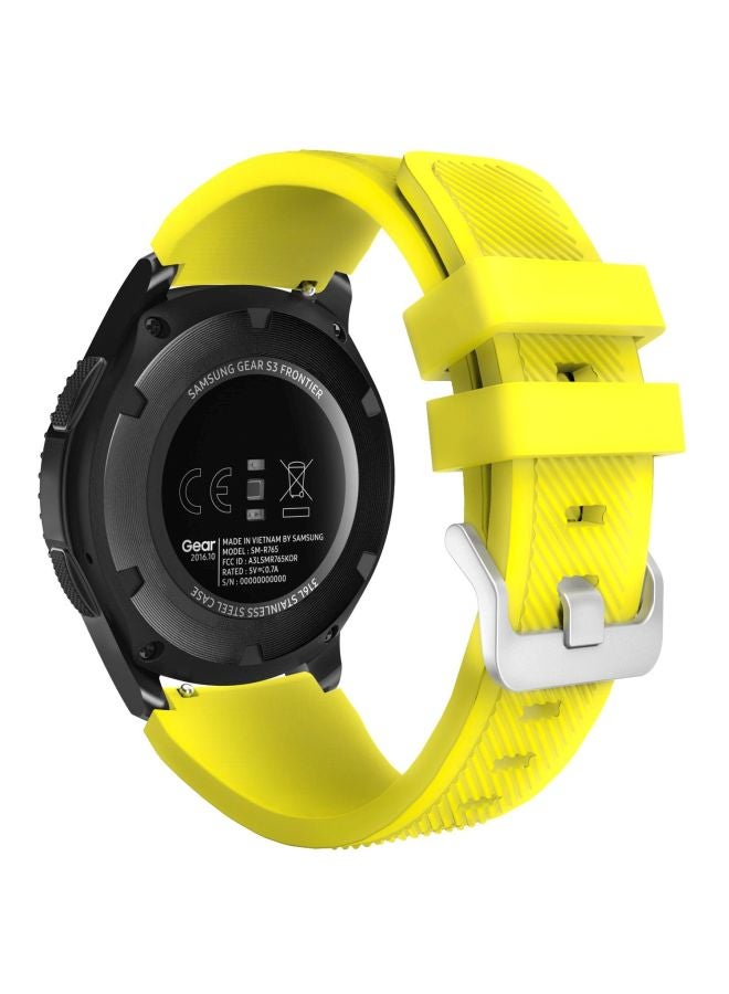 Replacement Band For Samsung Gear S3 Classic/Gear S3 Frontier/Gear S3 Frontier Yellow/Silver - Image 1