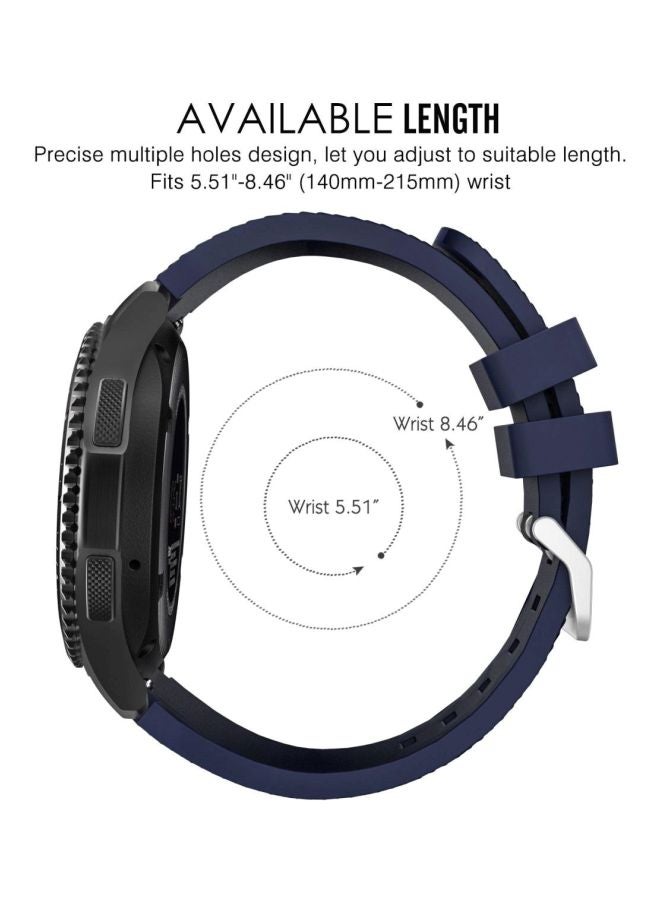 Replacement Band For Samsung Gear S3 Classic/Gear S3 Frontier/Gear S3 Frontier Blue/Silver - Image 2