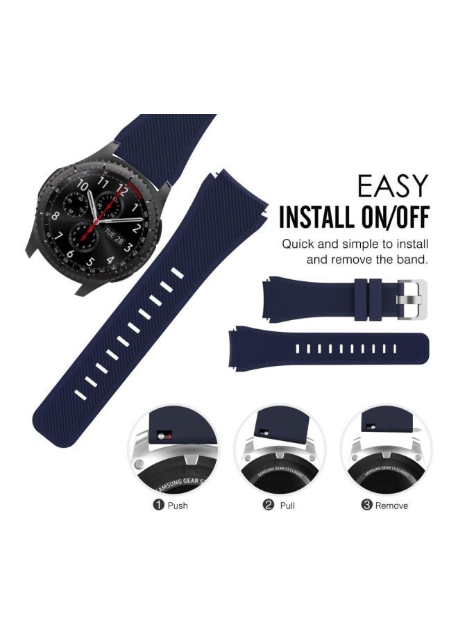 Replacement Band For Samsung Gear S3 Classic/Gear S3 Frontier/Gear S3 Frontier Blue/Silver - Image 3