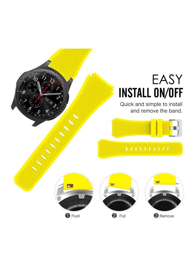 Replacement Band For Samsung Gear S3 Classic/Gear S3 Frontier/Gear S3 Frontier Yellow/Silver - Image 3