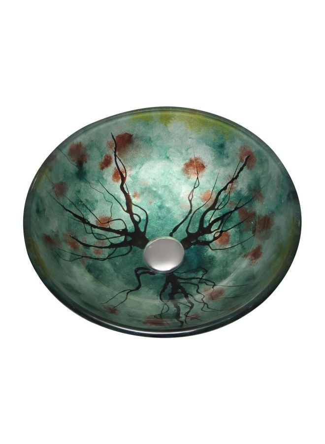 سان جورج ديزاين حوض مغسلة مع خلاط بطبعة أخضر/ بني/ أسود 85x40x50سم  - Image 2