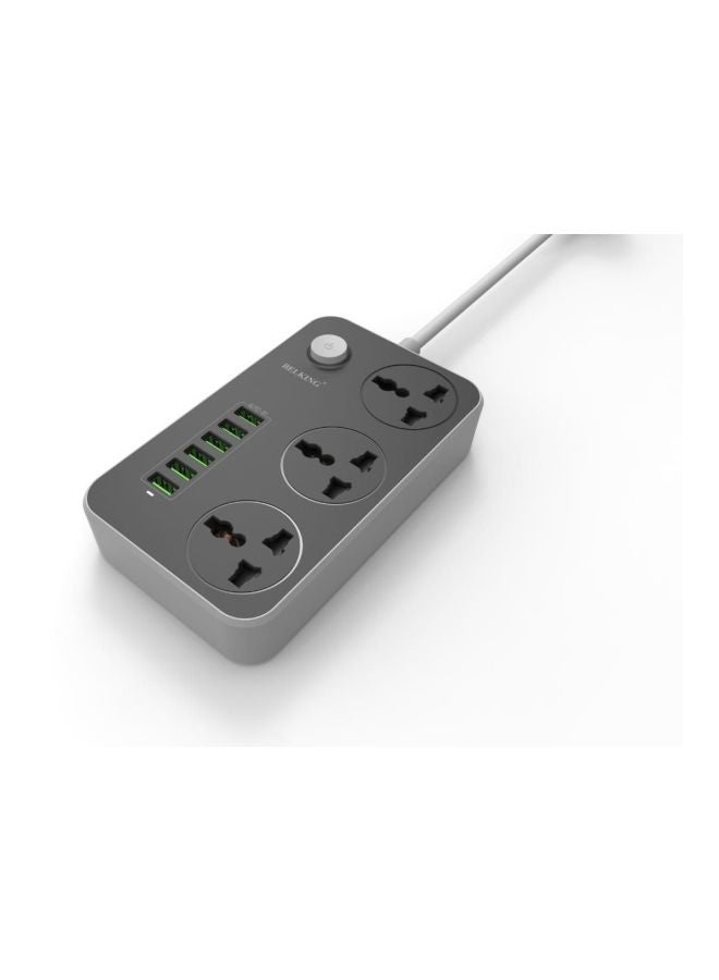 Belking 6 Port USB Hub With Three Power Socket Black/Grey  - Image 2